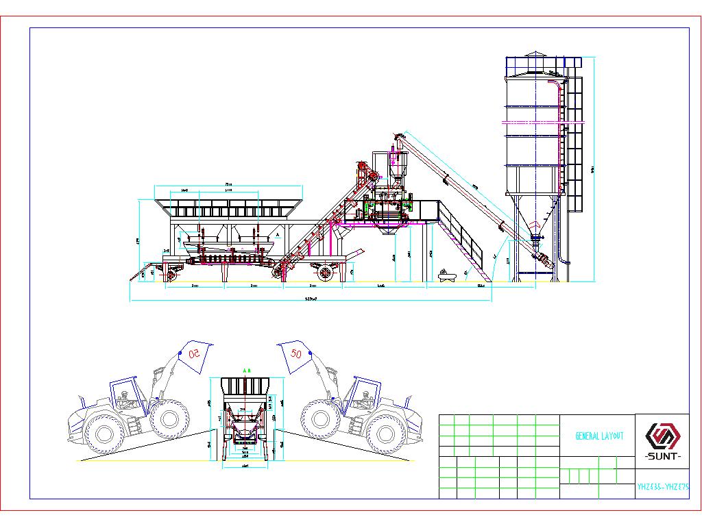 YHZS-50 Small Mobile Concrete Batching Plant 